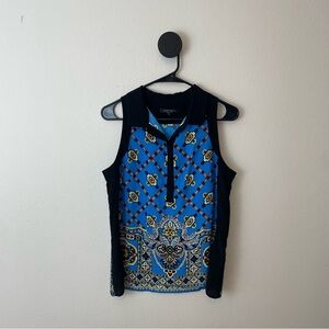 Nanette Lepore Blue and Black Printed Sleeveless Top 6